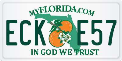 FL license plate ECKE57