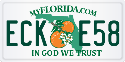 FL license plate ECKE58