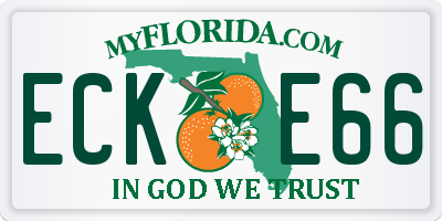 FL license plate ECKE66