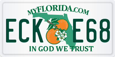FL license plate ECKE68