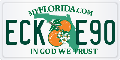 FL license plate ECKE90