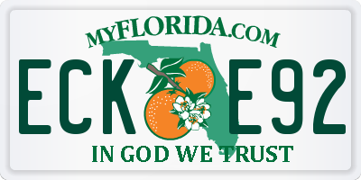 FL license plate ECKE92
