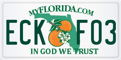 FL license plate ECKF03