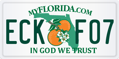 FL license plate ECKF07