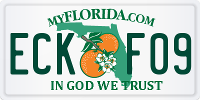 FL license plate ECKF09