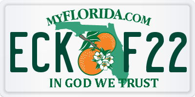 FL license plate ECKF22