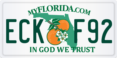 FL license plate ECKF92