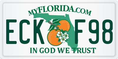 FL license plate ECKF98