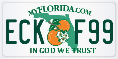 FL license plate ECKF99