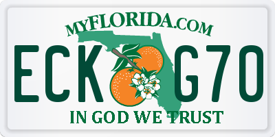 FL license plate ECKG70