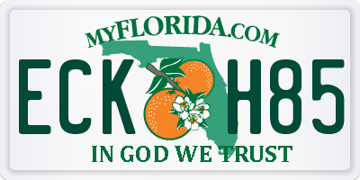 FL license plate ECKH85