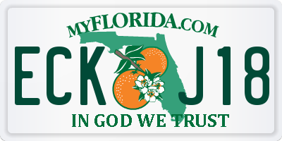 FL license plate ECKJ18
