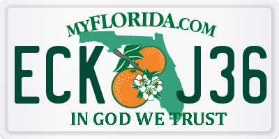 FL license plate ECKJ36
