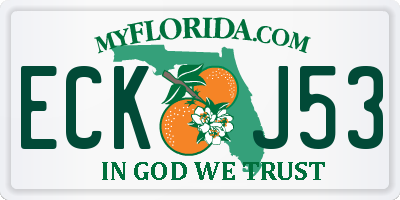 FL license plate ECKJ53