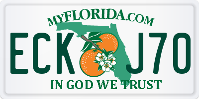FL license plate ECKJ70