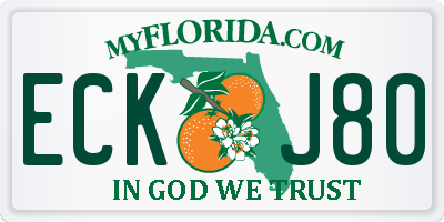 FL license plate ECKJ80