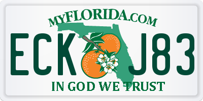 FL license plate ECKJ83