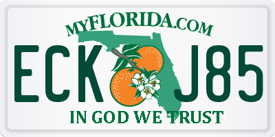 FL license plate ECKJ85