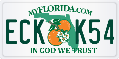 FL license plate ECKK54