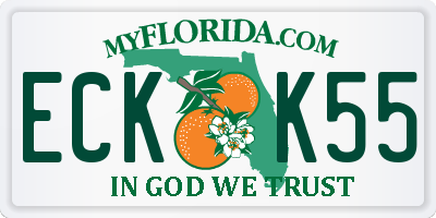 FL license plate ECKK55