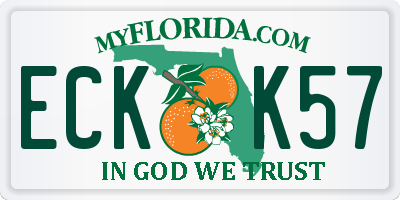 FL license plate ECKK57
