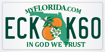 FL license plate ECKK60