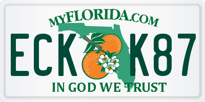 FL license plate ECKK87