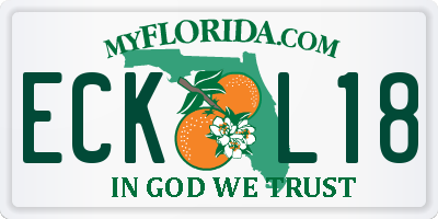 FL license plate ECKL18