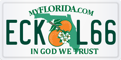 FL license plate ECKL66