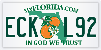 FL license plate ECKL92
