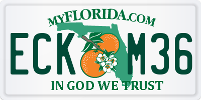 FL license plate ECKM36