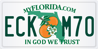 FL license plate ECKM70