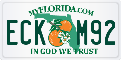 FL license plate ECKM92