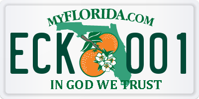 FL license plate ECKO01