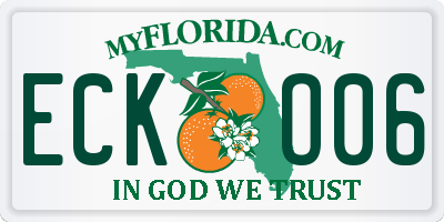FL license plate ECKO06