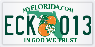 FL license plate ECKO13