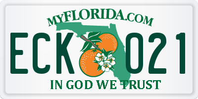 FL license plate ECKO21