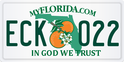 FL license plate ECKO22