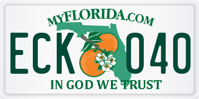 FL license plate ECKO40