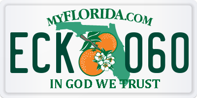 FL license plate ECKO60