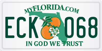FL license plate ECKO68