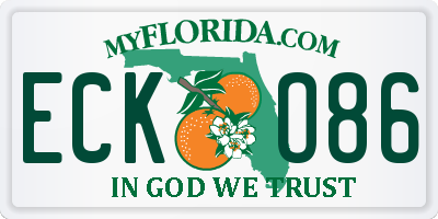 FL license plate ECKO86