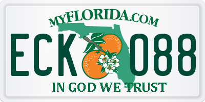 FL license plate ECKO88