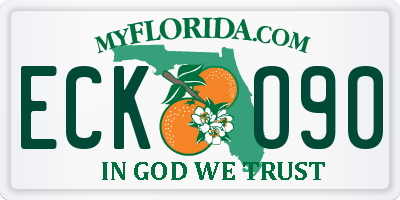 FL license plate ECKO90