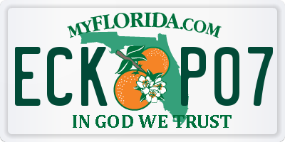 FL license plate ECKP07