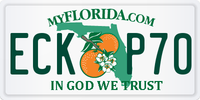 FL license plate ECKP70