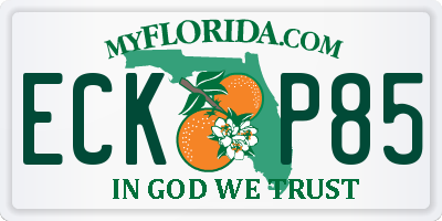 FL license plate ECKP85