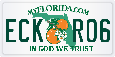 FL license plate ECKR06