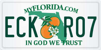 FL license plate ECKR07