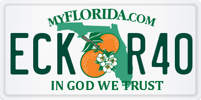 FL license plate ECKR40